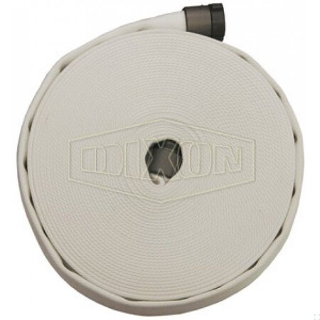 Dixon Coupled Single Jacket Fire Hose, 1-1/2 in, NPSH, 100 ft L, 135 psi Working, Aluminum, Domestic A315100RAS